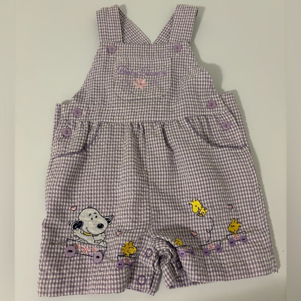 Purple Baby Snoopy Overalls